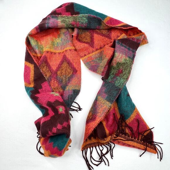 Covington Southwestern Colorful Fringe Scarf - Picture 3 of 4